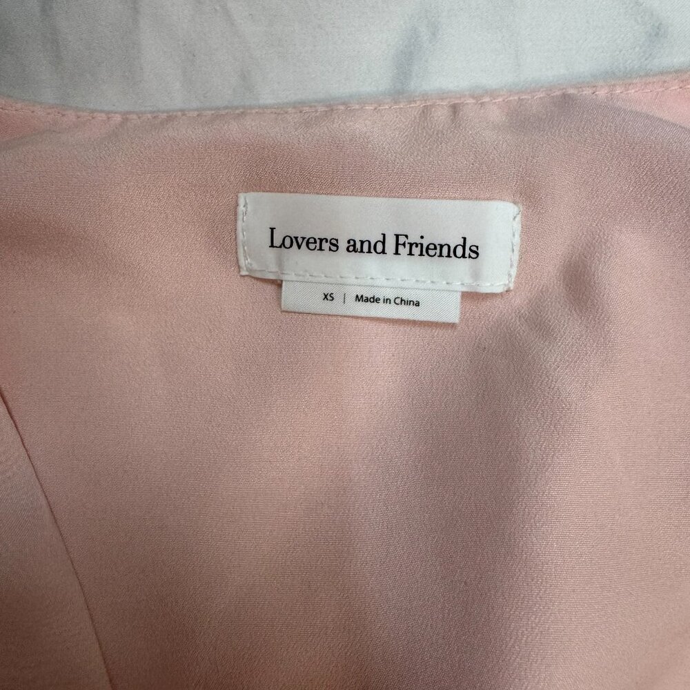 EUC Lovers and Friends Pink Sheer Sleeve Bodysuit XS - Picture 3 of 6